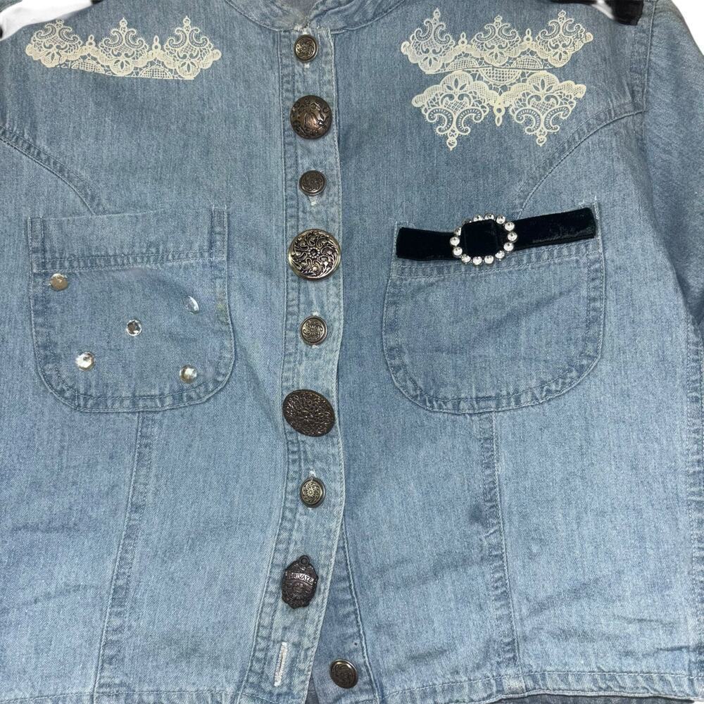 Vintage Double Denim Cowgirl Western Skort Set Women’s Sz S - M Castal Cowgirl - Picture 9 of 16